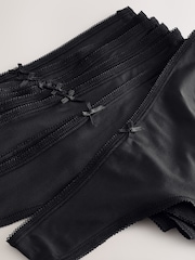 Black Thong Microfibre Knickers 7 Pack - Image 12 of 13