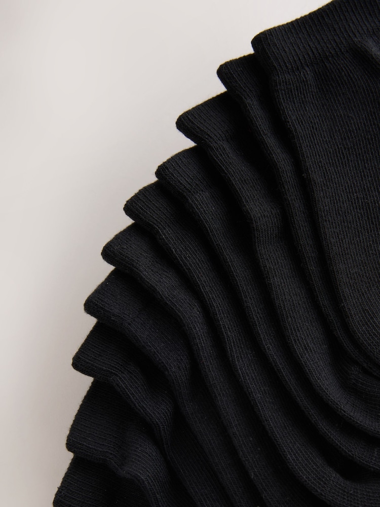 Black 7 Pack Cotton Rich Trainer Socks - Image 2 of 4