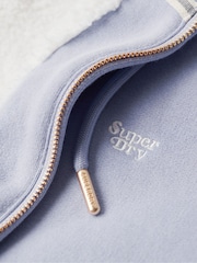 Superdry Blue Essential Borg Lined Zip Hoodie - Image 5 of 6