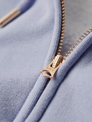 Superdry Blue Essential Borg Lined Zip Hoodie - Image 6 of 6