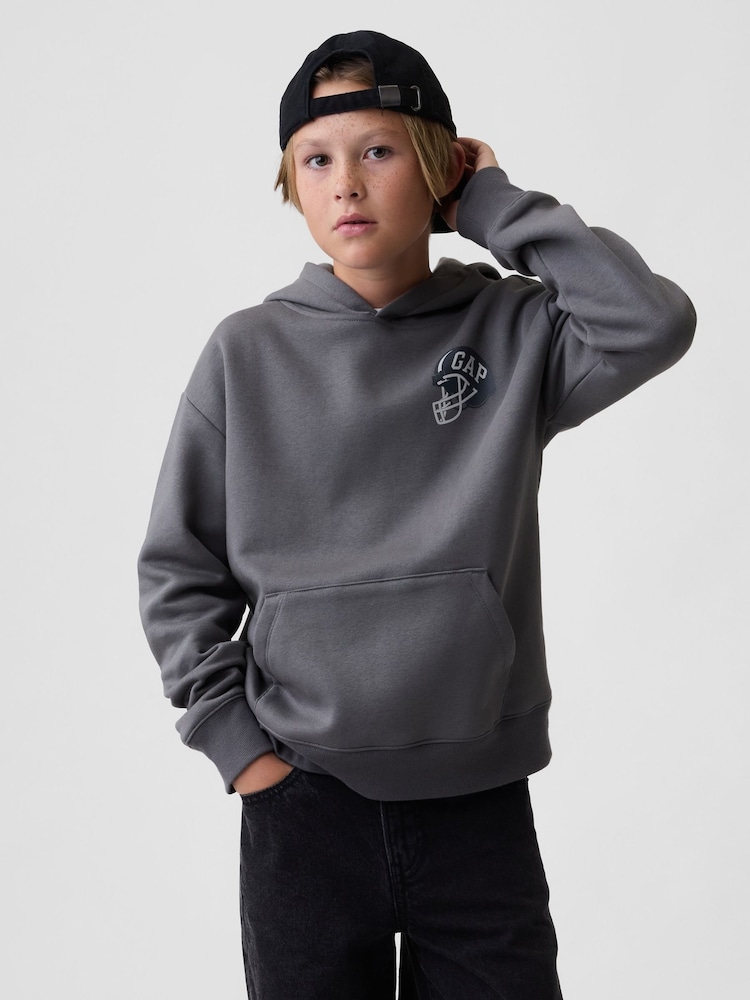Grå - Gap Relaxed Logo Hettegenser (4–13år) - Bilde 1 av 4