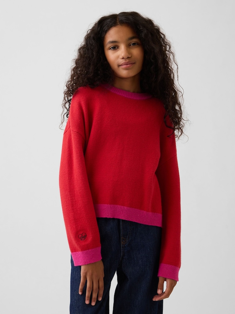 Röd/Rosa - Gap CashSoft Oversized Jumper (4-13år) - Bild 1 av 4