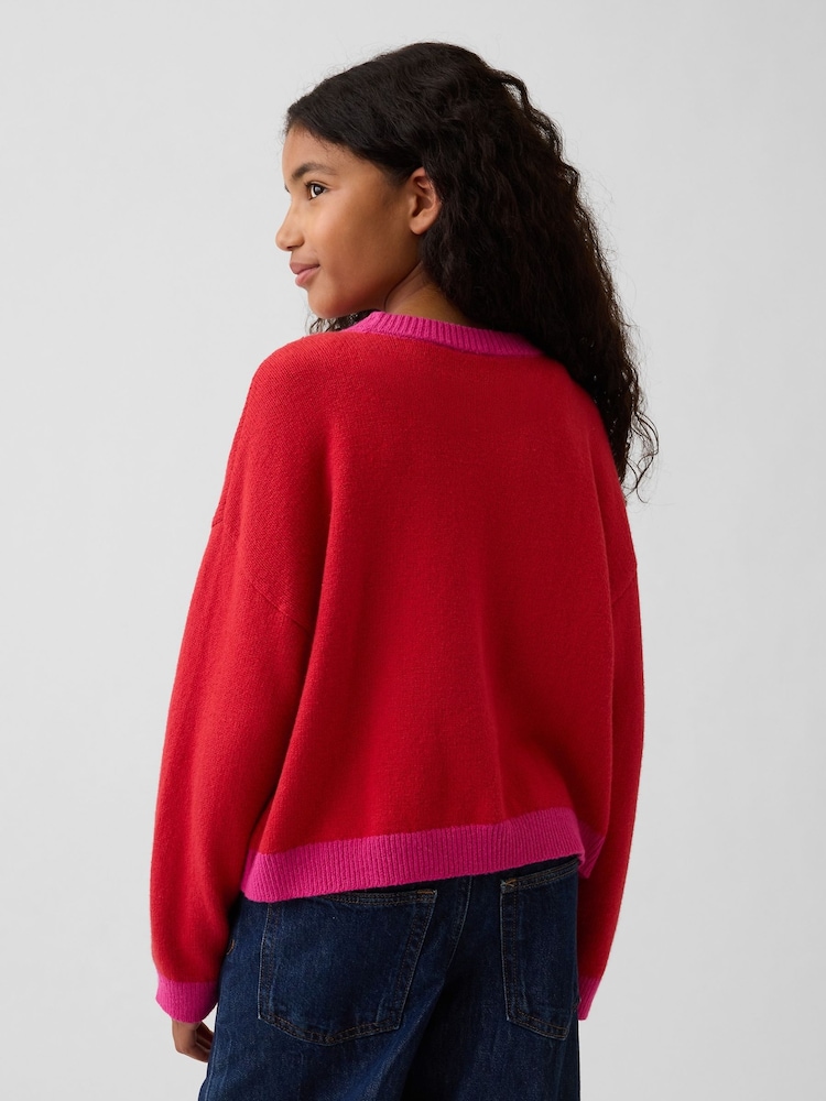 Röd/Rosa - Gap CashSoft Oversized Jumper (4-13år) - Bild 2 av 4