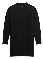 Superdry Black Textured Knit Crew Dress - Image 4 of 5