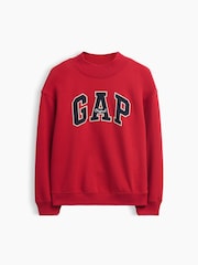 Gap Red Vintage Soft Oversized Mock Neck Logo Sweatshirt (4-13yrs) - Image 1 of 2