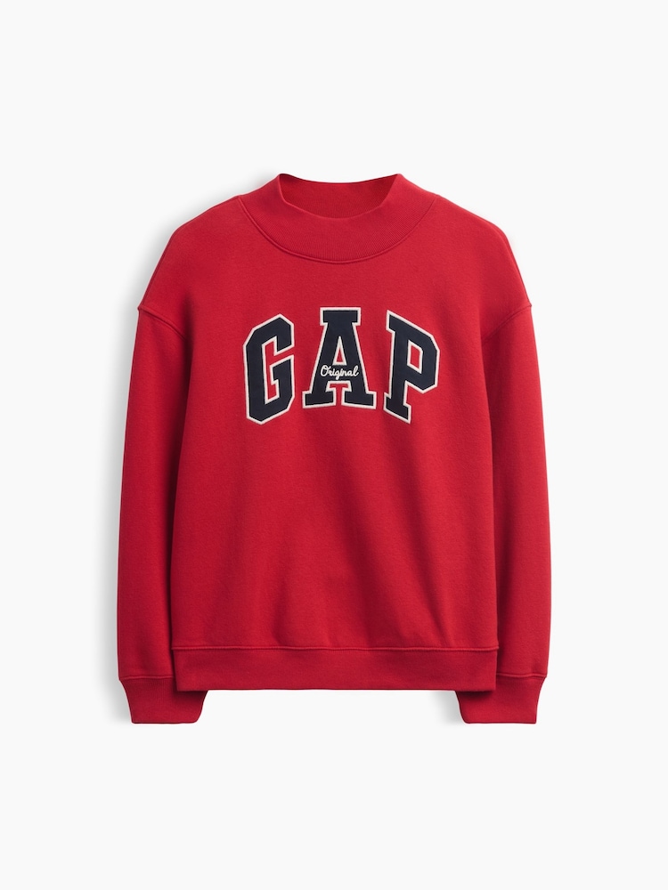 Gap Red Vintage Soft Oversized Mock Neck Logo Sweatshirt (4-13yrs) - Image 1 of 2 Gap Red Vintage Soft Oversized Mock Neck Logo Sweatshirt (4-13yrs) - Image 1 of 2