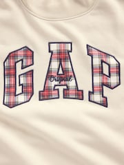 Gap Cream & Check Vintage Soft Oversized Mock Neck Logo Sweatshirt (4-13yrs) - Image 2 of 2
