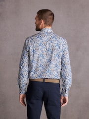 White/Blue Floral Signature Made With Italian Fabric Printed Shirt - Image 3 of 5