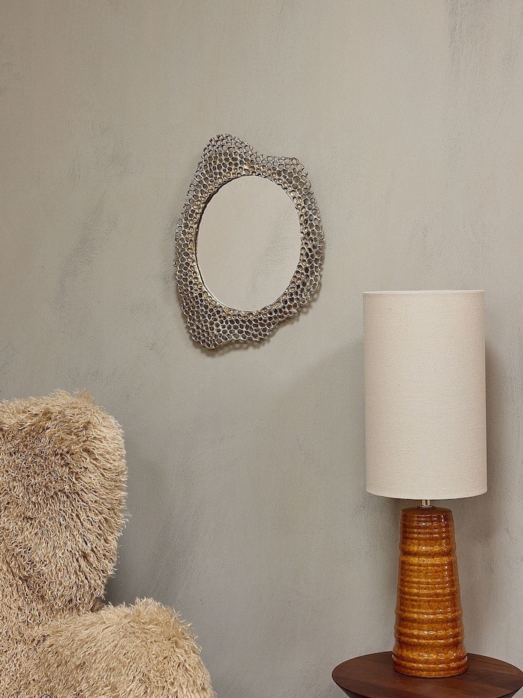 Libra Interiors Gold Miel Cast Aluminium Mirror Medium - Image 1 of 7