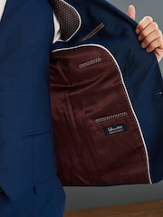 Bright Blue Slim Signature Tollegno Italian Wool Suit Jacket - Image 5 of 8