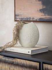 Libra Interiors White Samui White Stonewash Moon Vase - Image 1 of 7