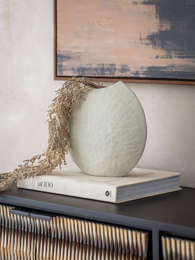 Libra Interiors White Samui White Stonewash Moon Vase - Image 1 of 7 Libra Interiors White Samui White Stonewash Moon Vase - Image 1 of 7