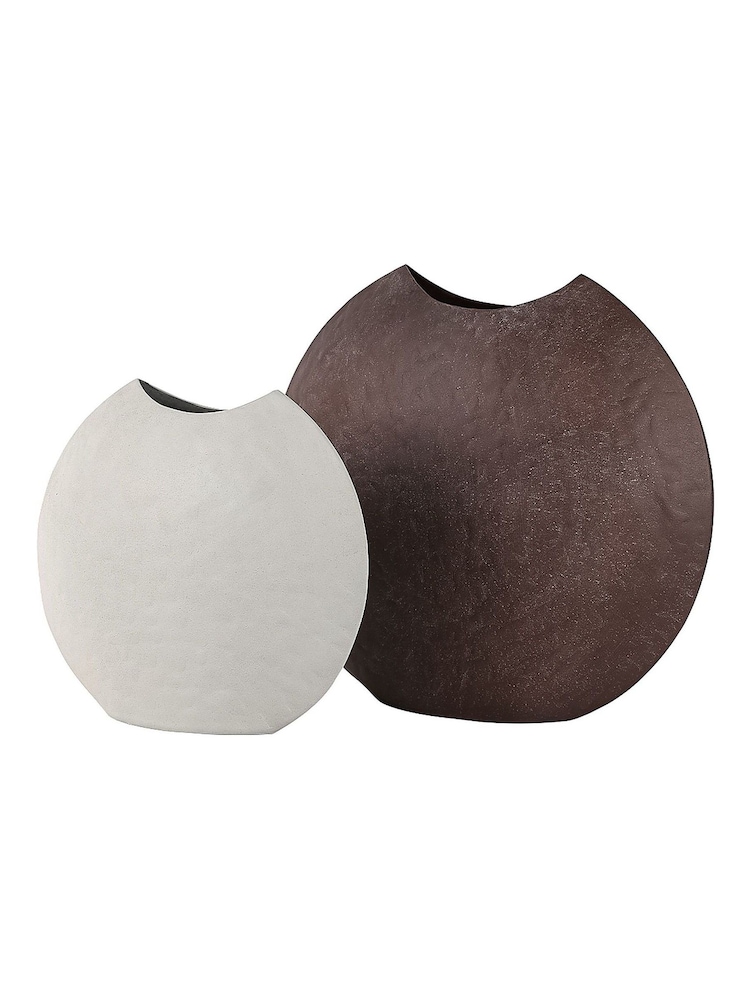 Libra Interiors White Samui White Stonewash Moon Vase - Image 7 of 7 Libra Interiors White Samui White Stonewash Moon Vase - Image 7 of 7