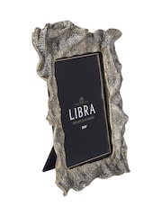 Libra Interiors Antique Brass Gold Molten Weave Photo Frame 8x10 - Image 2 of 7