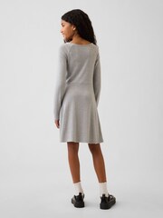 Gap Grey Pointelle Rib Long Sleeve Dress (4-13yrs) - Image 2 of 5