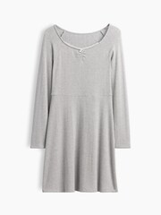 Gap Grey Pointelle Rib Long Sleeve Dress (4-13yrs) - Image 4 of 5