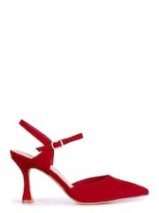 Linzi Red Natalia Open Back Stiletto Court Heels - Image 2 of 5
