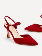 Linzi Red Natalia Open Back Stiletto Court Heels - Image 4 of 5
