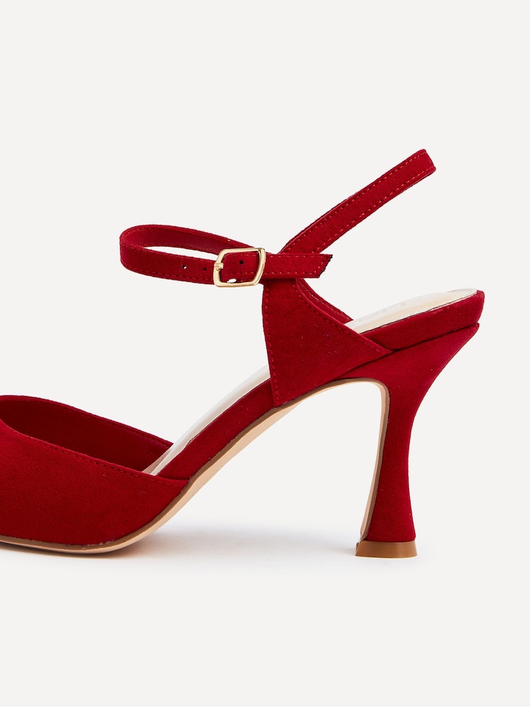 Linzi Red Natalia Open Back Stiletto Court Heels - Image 5 of 5