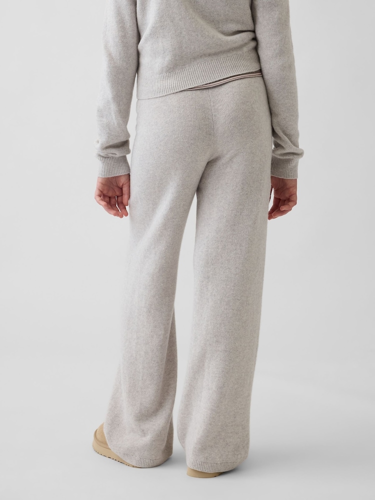 Gap Light Grey CashSoft Wide-Leg Knitted Trousers (4-13yrs) - Image 2 of 5 Gap Light Grey CashSoft Wide-Leg Knitted Trousers (4-13yrs) - Image 2 of 5