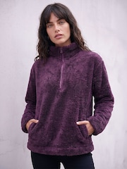 Roman Purple Sherpa Zip Neck Fleece - Image 1 of 4