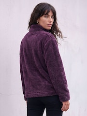 Roman Purple Sherpa Zip Neck Fleece - Image 3 of 4