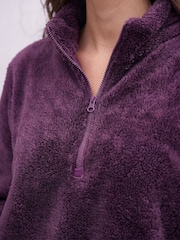 Roman Purple Sherpa Zip Neck Fleece - Image 4 of 4