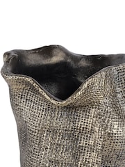 Libra Interiors Antique Brass Gold Molten Weave Small Vase - Image 5 of 7