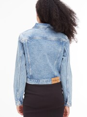 Calvin Klein Jeans Blue Cropped 90S Denim Jacket - Image 2 of 5