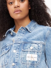 Calvin Klein Jeans Blue Cropped 90S Denim Jacket - Image 3 of 5
