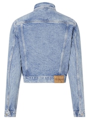 Calvin Klein Jeans Blue Cropped 90S Denim Jacket - Image 5 of 5