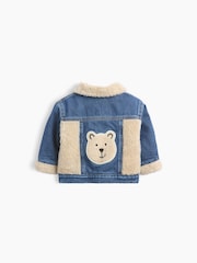 Gap Mid Wash Sherpa Bear Icon Denim Jacket (3-24mths) - Image 2 of 2