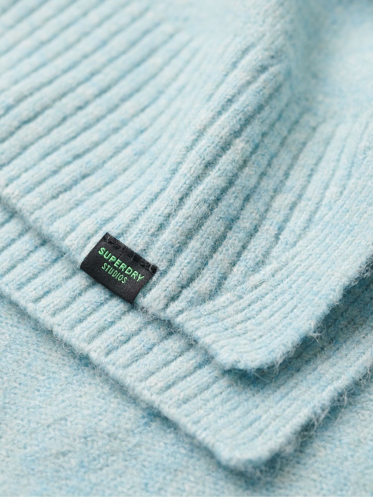 Blau - Superdry Oversize-Pullover mit V-Ausschnitt - Bild 5 von 5