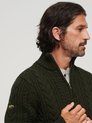 Superdry Green Vintage Jacob Henley Jumper - Image 3 of 6