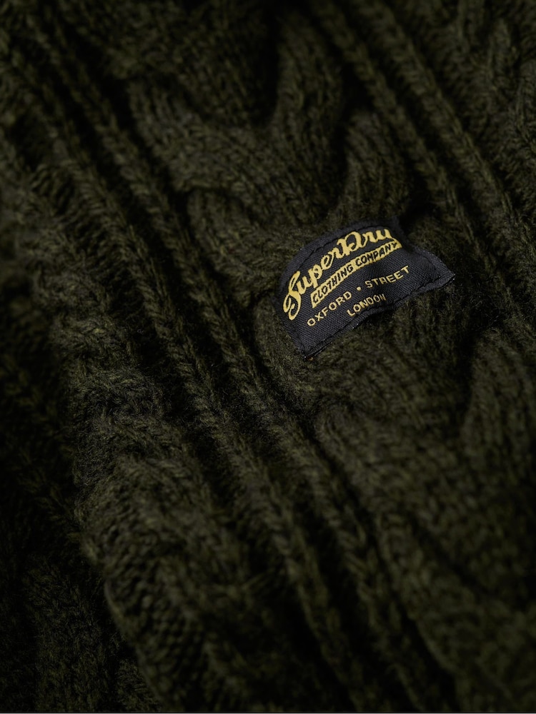 Superdry Green Vintage Jacob Henley Jumper - Image 6 of 6