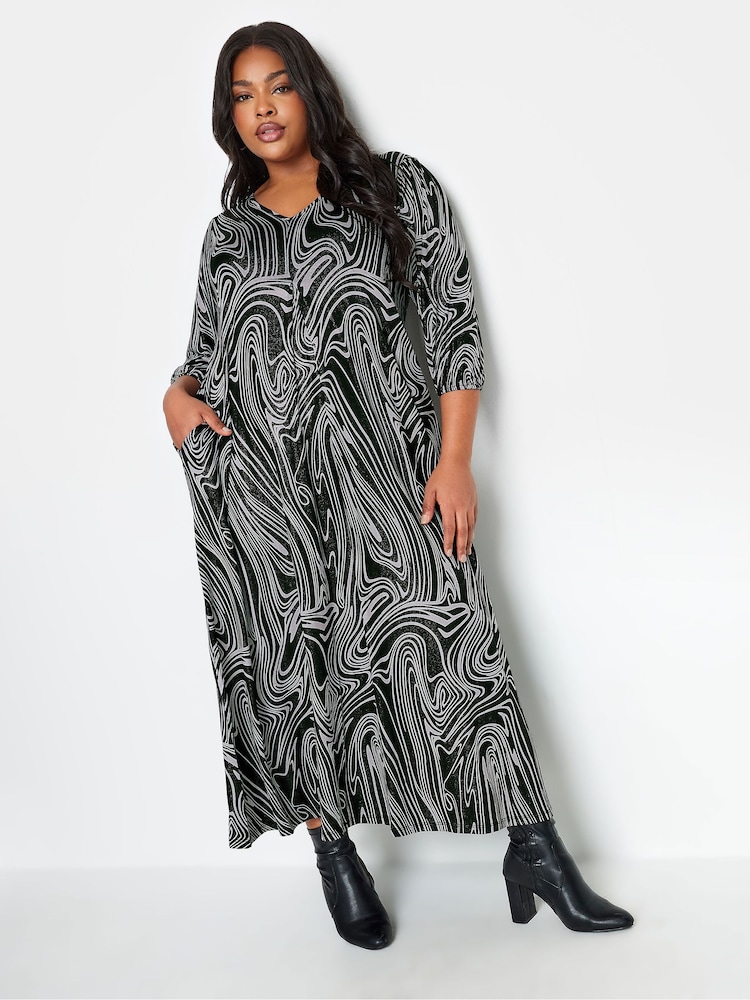 Yours Curve Black Maxi Dress - Image 1 of 4