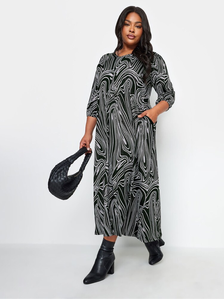 Yours Curve Black Maxi Dress - Image 3 of 4