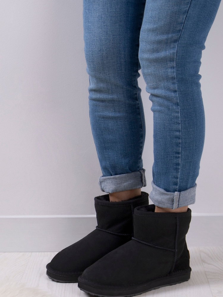 Just Sheepskin™ Black Ladies Mini Classic Boots - Image 1 of 5 Just Sheepskin™ Black Ladies Mini Classic Boots - Image 1 of 5