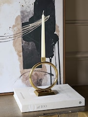 Libra Interiors Gold Luca Ring Candlestick - Image 1 of 5