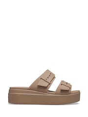 Crocs Brown Brooklyn Buckle Sandals - Image 1 of 5