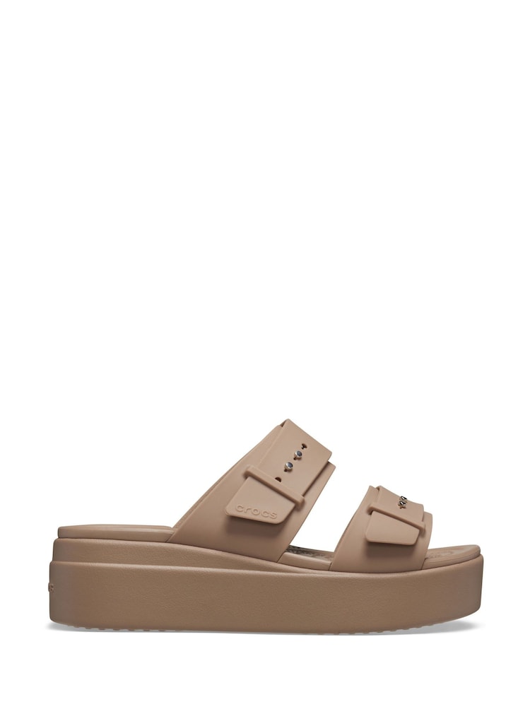 Crocs Brown Brooklyn Buckle Sandals - Image 1 of 5