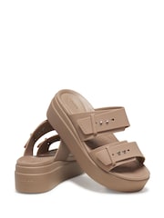 Crocs Brown Brooklyn Buckle Sandals - Image 3 of 5