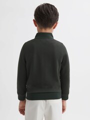 Reiss Forest Green Flintoff Senior Funnel Neck Quilted Hybrid Jacket - Image 5 of 6