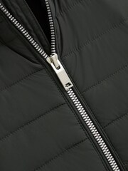 Reiss Forest Green Flintoff Senior Funnel Neck Quilted Hybrid Jacket - Image 6 of 6