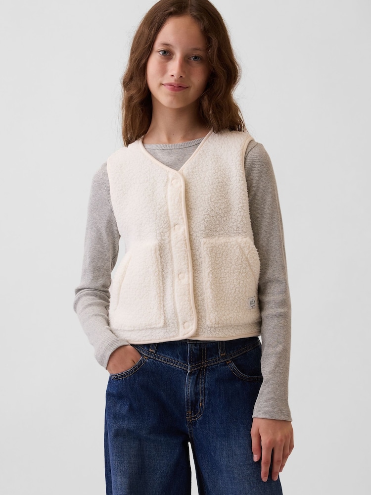 Krem - Gap Sherpa Gilet (4-13yrs) - Bilde 1 av 6