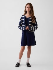 Gap Navy Pointelle Rib Long Sleeve Dress (4-13yrs) - Image 3 of 5