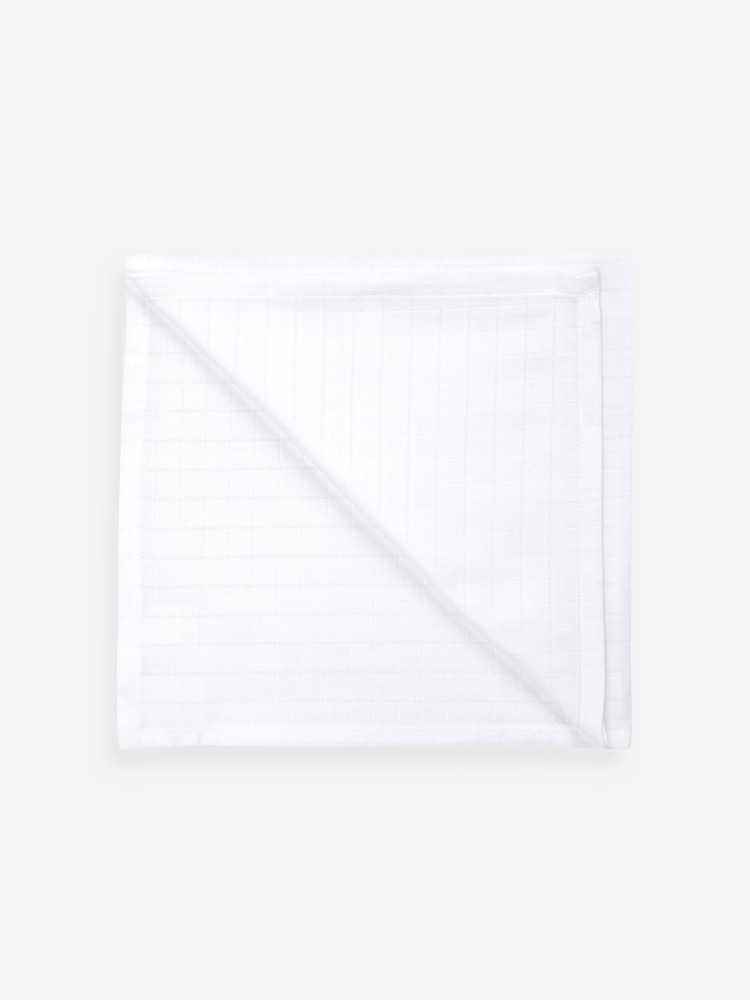 White 100% Cotton Muslin Baby Cloths 4 Pack - Image 2 of 3