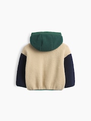 Gap Beige Colourblock Hooded Sherpa Jacket (6mths-5yrs) - Image 2 of 2