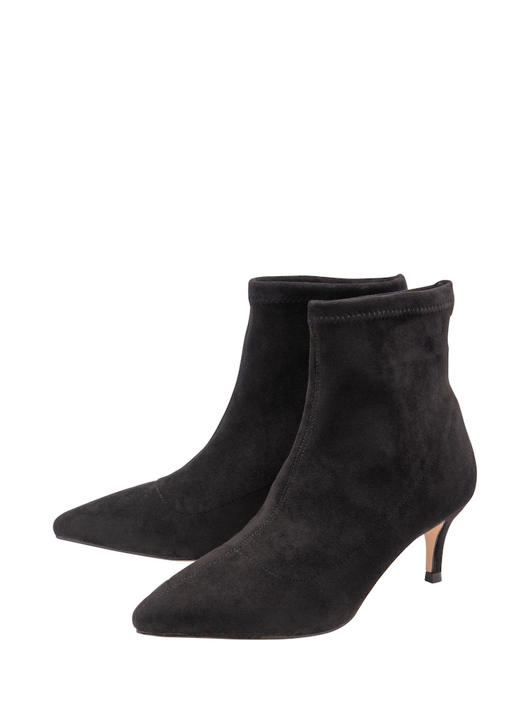 Ravel Dark Black Imi Suede Sock Ankle Boots - Image 2 of 4