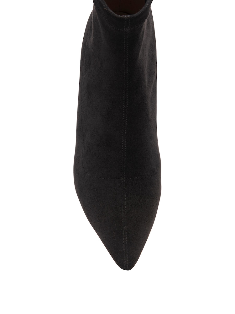 Ravel Dark Black Imi Suede Sock Ankle Boots - Image 4 of 4